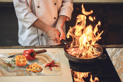 Chopping Board - Induction Cooktop Cover D21 Marbles 1 Series: Swirls of orange marble