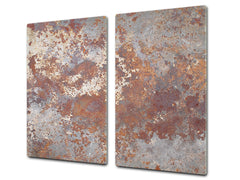 Chopping Board - Impact & Scratch Resistant - Glass Cutting Board D24 Rusted textures Series: Rusted metal