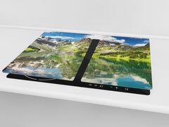 Tempered GLASS Kitchen Board – Impact & Scratch Resistant; D08 Nature Series: Mountains 6