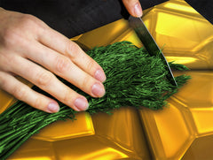 Tempered GLASS Cutting Board – Worktop saver and Pastry Board – Glass Kitchen Board; MEASURES: SINGLE: 60 x 52 cm (23,62” x 20,47”); DOUBLE: 30 x 52 cm (11,81” x 20,47”); D28 Golden Waves Series: Gold bars
