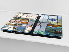 Glass stove top 60D19: Colorful stained glass