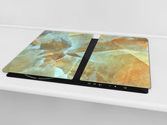 Chopping Board - Induction Cooktop Cover D21 Marbles 1 Series: Amber onyx