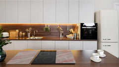 Chopping Board - Induction Cooktop Cover - Glass Cutting Board D22 Marbles 2 Series: Carrara pink marble