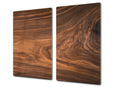 TEMPERED GLASS CHOPPING BOARD – Glass Cutting Board and Worktop Saver D26 Textures and tiles 2 Series: Nutwood pattern