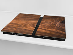 TEMPERED GLASS CHOPPING BOARD – Glass Cutting Board and Worktop Saver D26 Textures and tiles 2 Series: Nutwood pattern