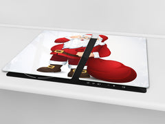 CUTTING BOARD and Cooktop Cover ;D20 Christmas Series: Santa Claus with a sack of gifts