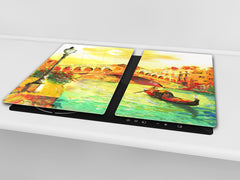 UNIQUE Tempered GLASS Kitchen Board 60D05A: Venice 1