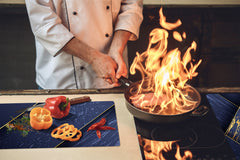 TEMPERED GLASS CHOPPING BOARD – Glass Cutting Board and Worktop Saver – Worktop protector; MEASURES: SINGLE: 60 x 52 cm (23,62” x 20,47”); DOUBLE: 30 x 52 cm (11,81” x 20,47”); D30 Decorative Surfaces Series: Luxury blue panels