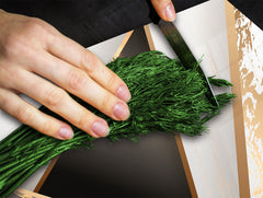 TEMPERED GLASS CHOPPING BOARD – Glass Cutting Board and Worktop Saver – Worktop protector; MEASURES: SINGLE: 60 x 52 cm (23,62” x 20,47”); DOUBLE: 30 x 52 cm (11,81” x 20,47”); D30 Decorative Surfaces Series: Black and white interwoven with gold 2