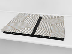 TEMPERED GLASS CHOPPING BOARD – Glass Cutting Board and Worktop Saver – Worktop protector; MEASURES: SINGLE: 60 x 52 cm (23,62” x 20,47”); DOUBLE: 30 x 52 cm (11,81” x 20,47”); D30 Decorative Surfaces Series: White hexagons