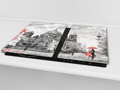 UNIQUE Tempered GLASS Kitchen Board 60D05A: Romantic walk 1