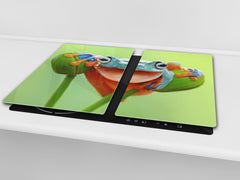 Tempered GLASS Cutting Board 60D01: A smiling frog 1