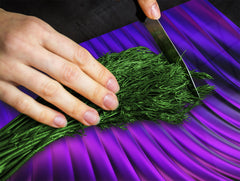 UNIQUE Tempered GLASS Kitchen Board – Scratch Resistant Glass Cutting Board – Glass Countertop MEASURES: SINGLE: 60 x 52 cm (23,62” x 20,47”); DOUBLE: 30 x 52 cm (11,81” x 20,47”); D29 Colourful Variety Series: Purple fabric 2