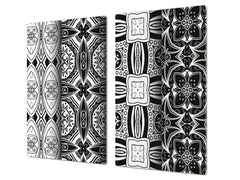Glass stove top 60D21: Black & White Pattern