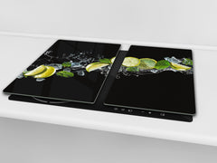 Arbeitsplattenschoner und Nudelbrett 60D02: Zitrone mit Minze