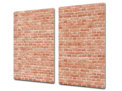 KITCHEN BOARD & Induction Cooktop Cover – Glass Pastry Board D25 Textures and tiles 1 Series: Vintage red brick texture
