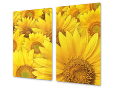Glass Cutting Board and Worktop Saver D06 Flowers Series: Sunflower 3