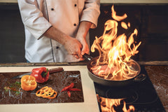 Chopping Board - Induction Cooktop Cover - Glass Cutting Board D22 Marbles 2 Series: Polished brown stone