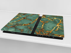 Chopping Board - Induction Cooktop Cover D21 Marbles 1 Series: Swirls of marble