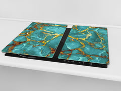 Chopping Board - Induction Cooktop Cover D21 Marbles 1 Series: Rippled marble surface