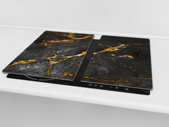 Chopping Board - Worktop saver and Pastry Board - Glass Cutting Board D23 Colourful abstractions: Glossy stone texture