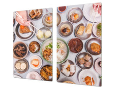 Tempered GLASS Cutting Board 60D16: Indian feast