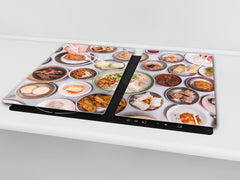 Tempered GLASS Cutting Board 60D16: Indian feast