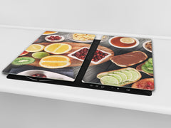 Tempered GLASS Cutting Board 60D16: Fruit Breakfast
