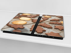 TEMPERED GLASS CHOPPING BOARD 60D13: Christmas tree cookies