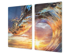 Tempered GLASS Cutting Board 60D10: Water wave