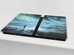 Glass Pastry Board 60D18: Moonlit night