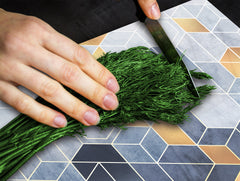 TEMPERED GLASS CHOPPING BOARD – Glass Cutting Board and Worktop Saver D26 Textures and tiles 2 Series: Golden-blue geometric abstraction