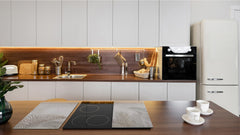 Tempered GLASS Kitchen Board – Impact & Scratch Resistant D27 Vintage leaves and patterns Series: Tropical palm leaves