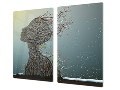 Glass stove top 60D19: Tree face