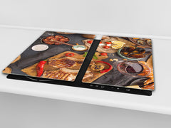 Tempered GLASS Cutting Board 60D16: Seafood 2