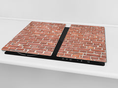 KITCHEN BOARD & Induction Cooktop Cover – Glass Pastry Board D25 Textures and tiles 1 Series: Classic red brick pattern