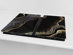 Chopping Board - Worktop saver and Pastry Board - Glass Cutting Board D23 Colourful abstractions: Glossy waves