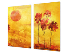 UNIQUE Tempered GLASS Kitchen Board 60D05A: Evening in the clearing 2