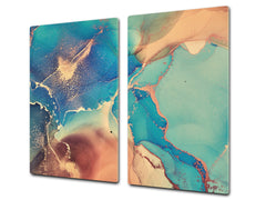 Chopping Board - Worktop saver and Pastry Board - Glass Cutting Board D23 Colourful abstractions: Modern fluid art