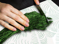 Tempered GLASS Kitchen Board – Impact & Scratch Resistant D27 Vintage leaves and patterns Series: Abstract leave background