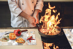 Tempered GLASS Kitchen Board – Impact & Scratch Resistant D27 Vintage leaves and patterns Series: Retro tiles pattern