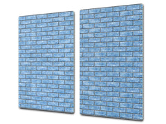 KITCHEN BOARD & Induction Cooktop Cover – Glass Pastry Board D25 Textures and tiles 1 Series: Blue ice texture