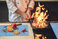 KITCHEN BOARD & Induction Cooktop Cover – Glass Pastry Board D25 Textures and tiles 1 Series: Blue ice texture