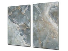 CUTTING BOARD and Cooktop Cover - Impact & Shatter Resistant Glass D21 Marbles 1 Series: Italian grunge stone