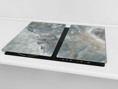 CUTTING BOARD and Cooktop Cover - Impact & Shatter Resistant Glass D21 Marbles 1 Series: Italian grunge stone