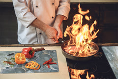 CUTTING BOARD and Cooktop Cover - Impact & Shatter Resistant Glass D21 Marbles 1 Series: Italian grunge stone