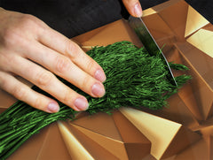 Tempered GLASS Cutting Board – Worktop saver and Pastry Board – Glass Kitchen Board; MEASURES: SINGLE: 60 x 52 cm (23,62” x 20,47”); DOUBLE: 30 x 52 cm (11,81” x 20,47”); D28 Golden Waves Series: Golden crystals