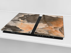 Chopping Board - Induction Cooktop Cover - Glass Cutting Board D22 Marbles 2 Series: 3D marble wall
