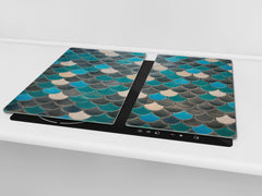 TEMPERED GLASS CHOPPING BOARD – Glass Cutting Board and Worktop Saver Textures and tiles 2 Series: Fish scales pattern