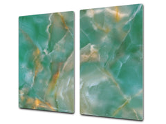 Chopping Board - Induction Cooktop Cover D21 Marbles 1 Series: Green onyx
